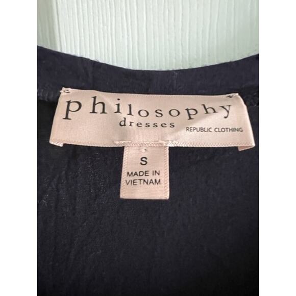 Philosophy Sleeveless Asymmetrical Knit Navy Blue Tank Dress- Size S - Picture 4 of 4